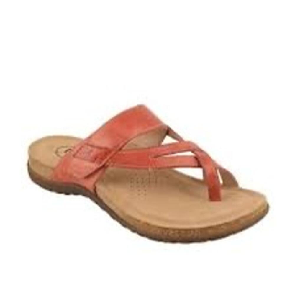 Taos Women's Perfect Sandal in Bruschetta (Red) Leather Slide Size ‎ 9